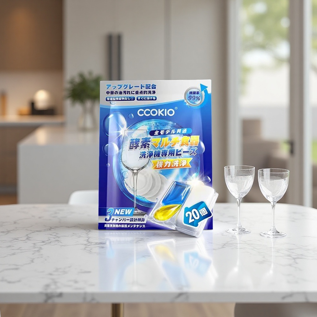 Japanese CCOKIO anhydrous enzyme dishwashing beads special detergent for dishwashers Application Scenario