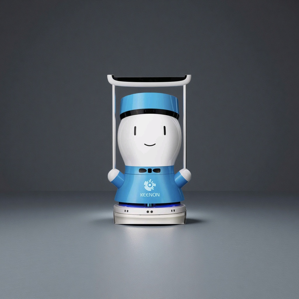 Blue and white double-sided screen tour guide robot Specification image