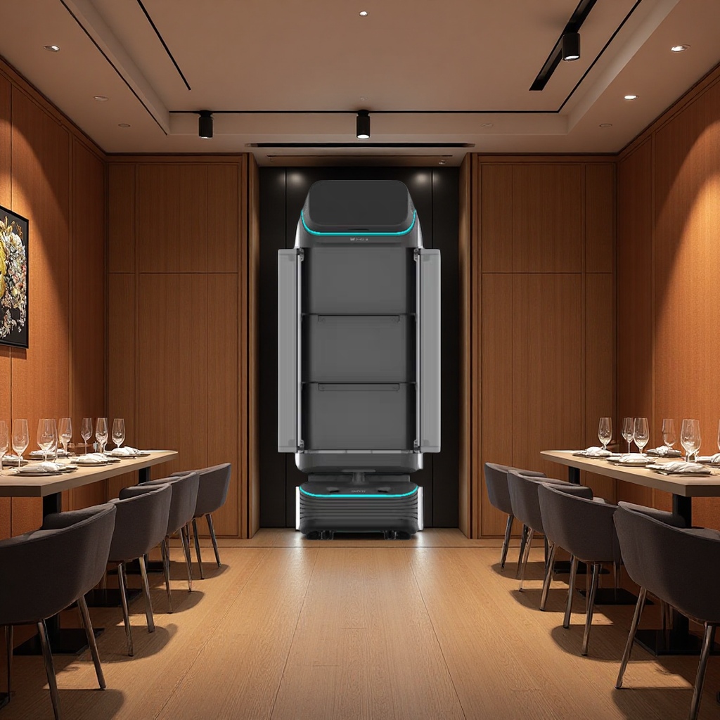 The intelligent closed food delivery robot can automatically open and close the door and has a built-in disinfection function Application Scenario
