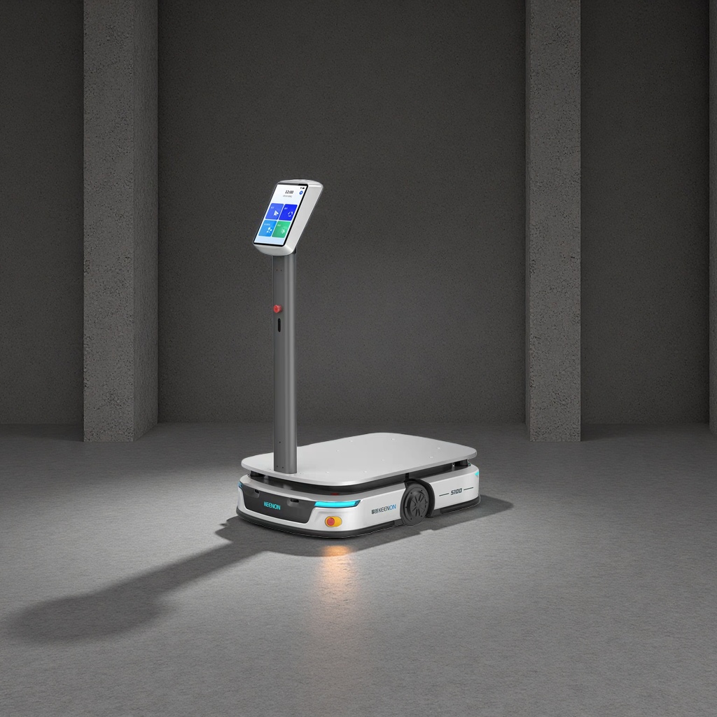 Silver-gray robot column with screen loading platform Specification image