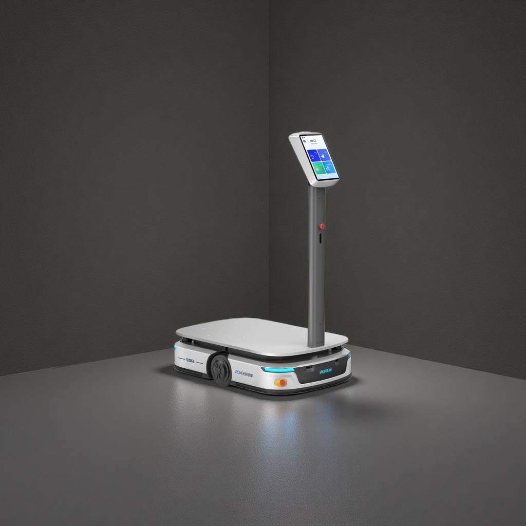 Silver-gray robot column with screen loading platform details Picture