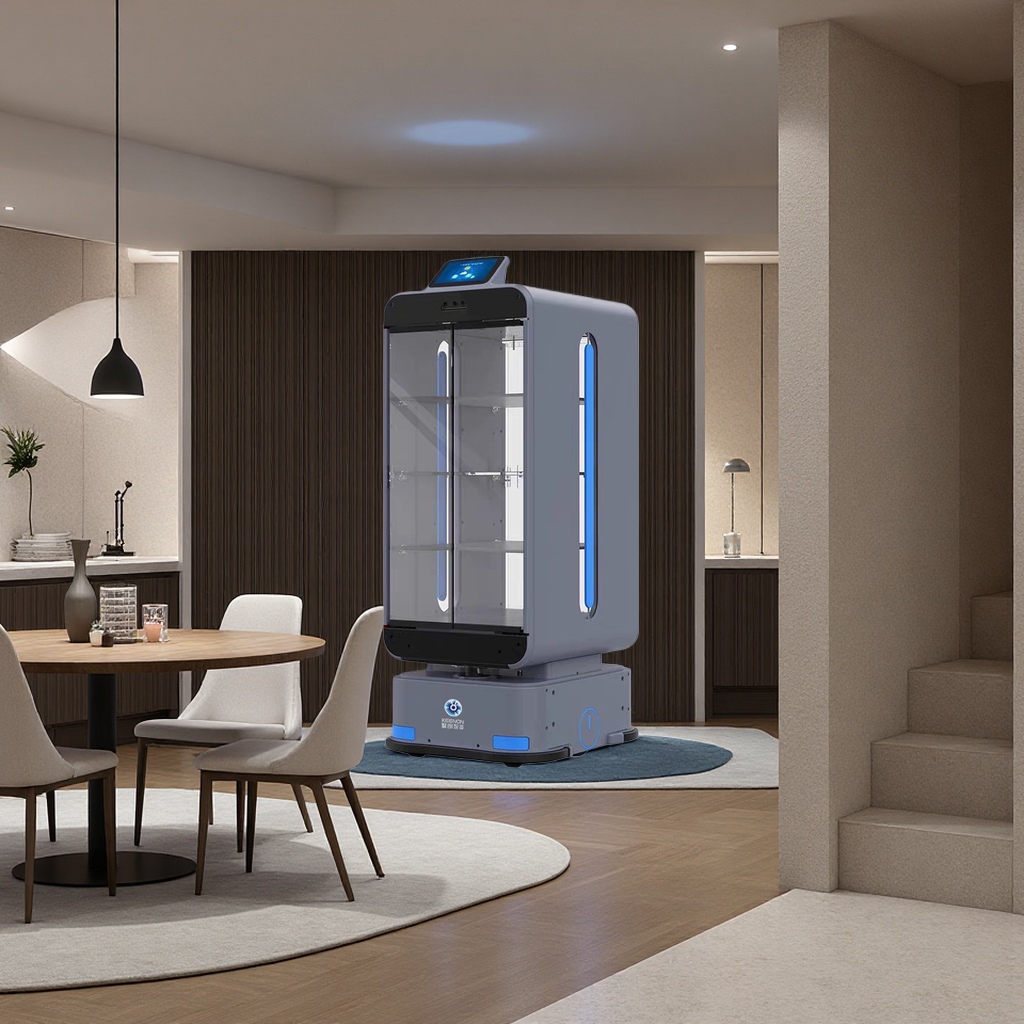 The closed food delivery robot isolates droplets and dust