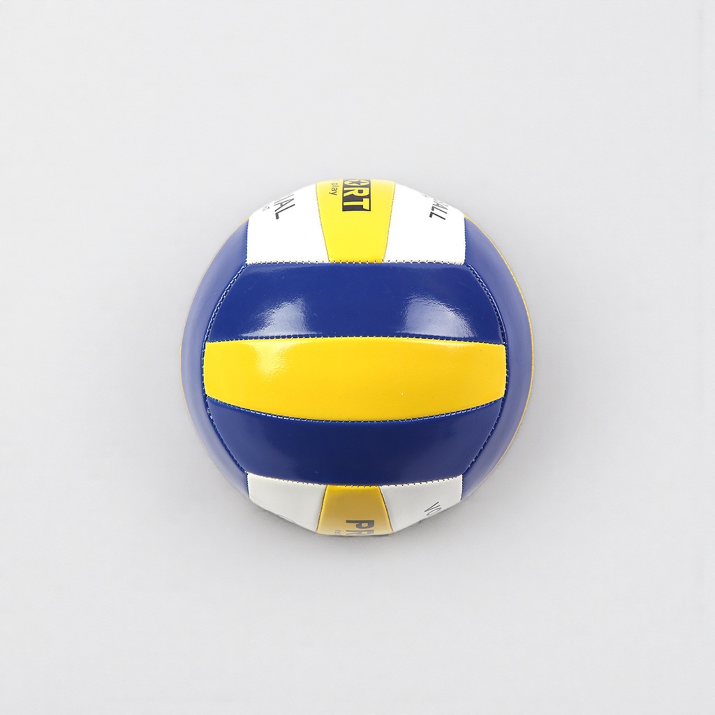 A professional volleyball training and competition ball with blue, yellow and white stripes Specification image