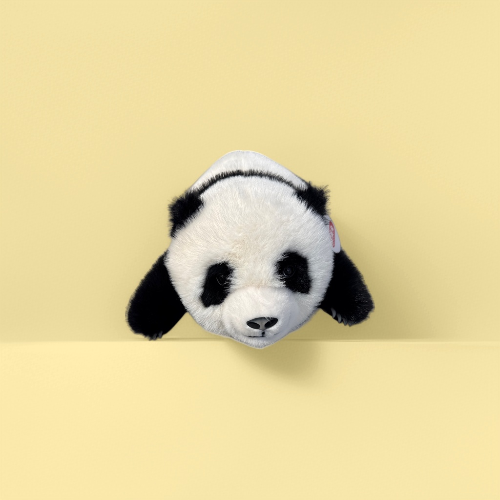 Black and white panda plush toy, cute throw pillow, fabric home decoration gift details Picture