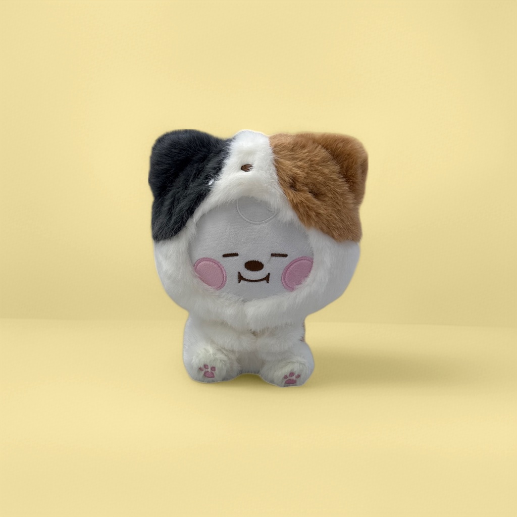 Three-color plush dolls, cute fabric figurines, plush toys for home decoration
