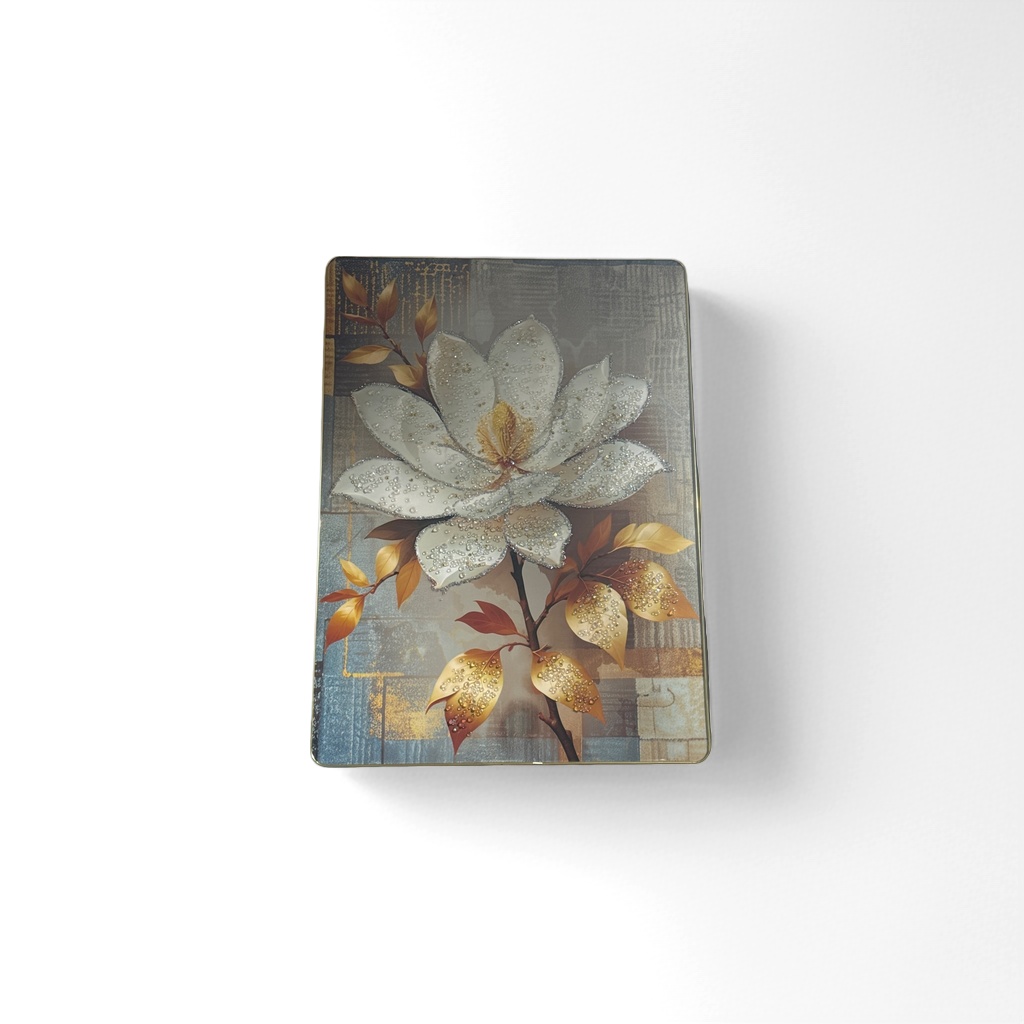 金色镶边花卉图案装饰画 客厅卧室墙饰现代简约挂画