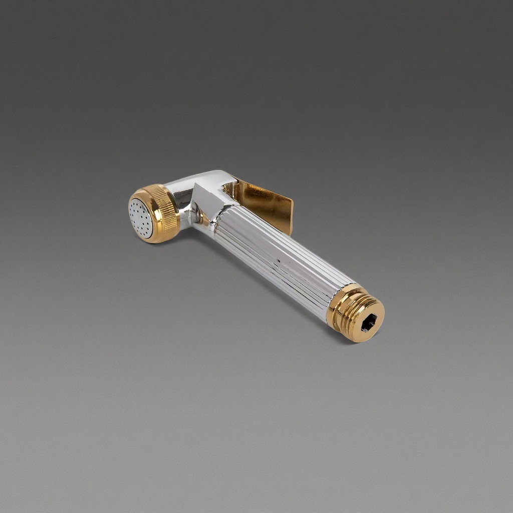Silver nozzle with gold decorative style