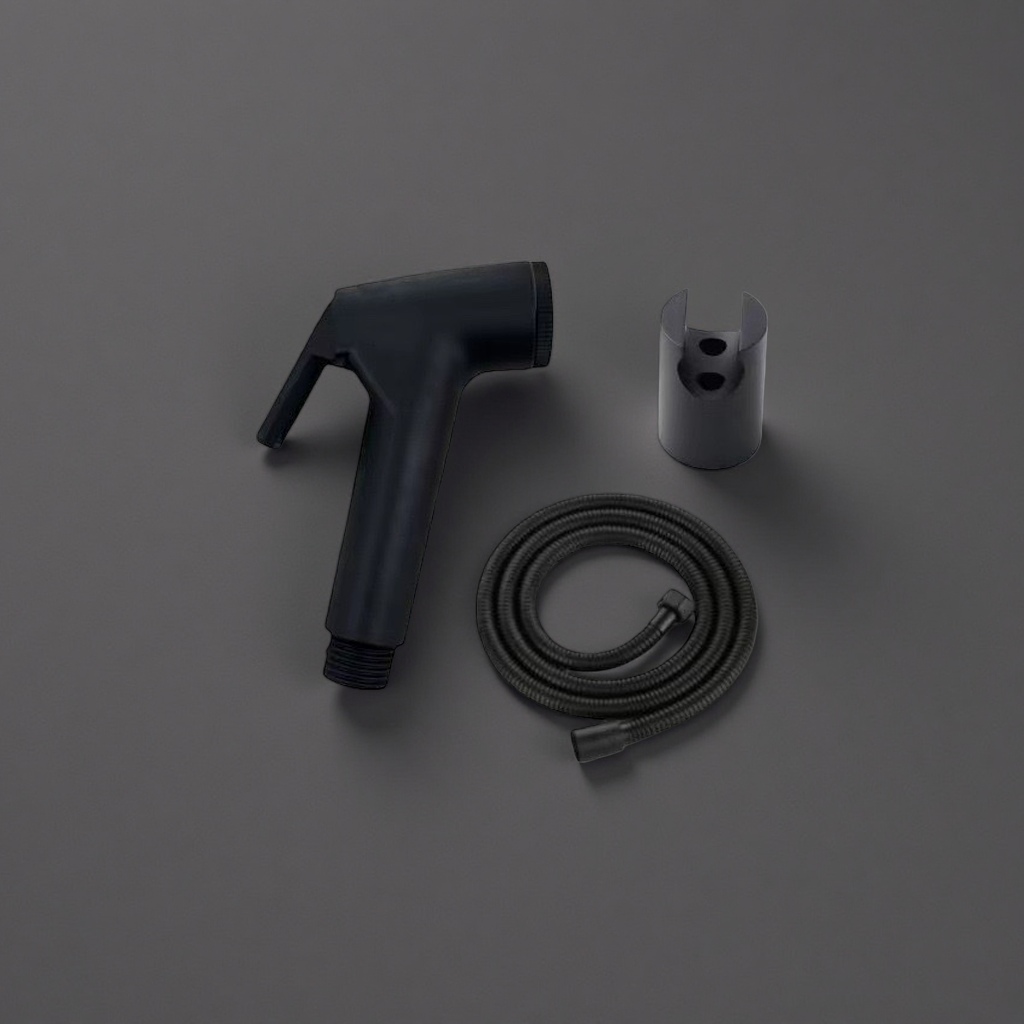 Black hand-held showerhead and accessories, all-copper chrome-plated anti-scalding, water-saving and adjustable shower head set Application Scenario