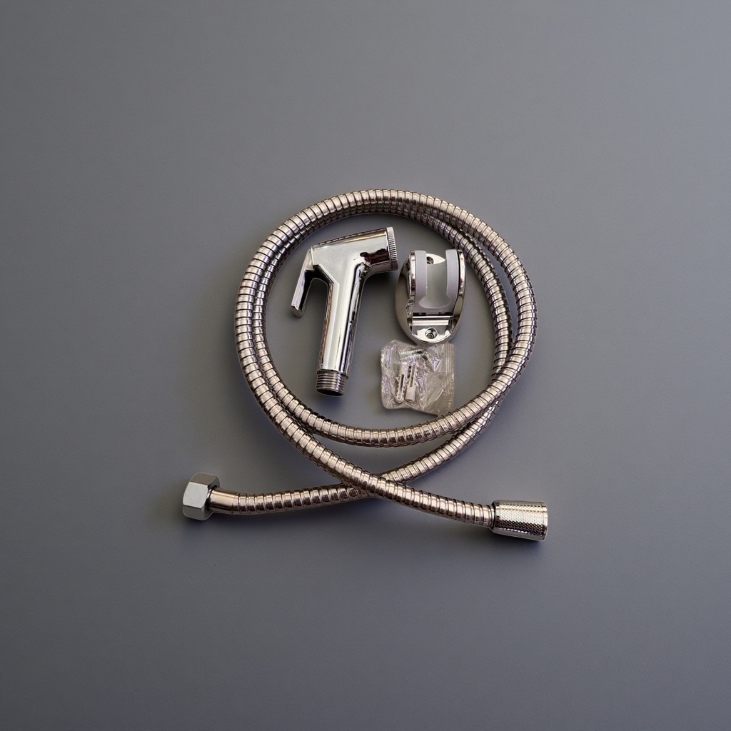Silver metal showerhead set for constant-temperature, anti-scald and water-saving home bathroom upgrade Specification image