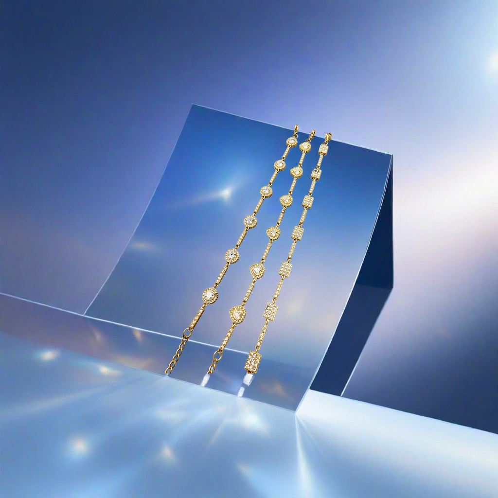 Golden diamond-encrusted chain jewelry, fashionable and versatile necklace and bracelet set Application Scenario