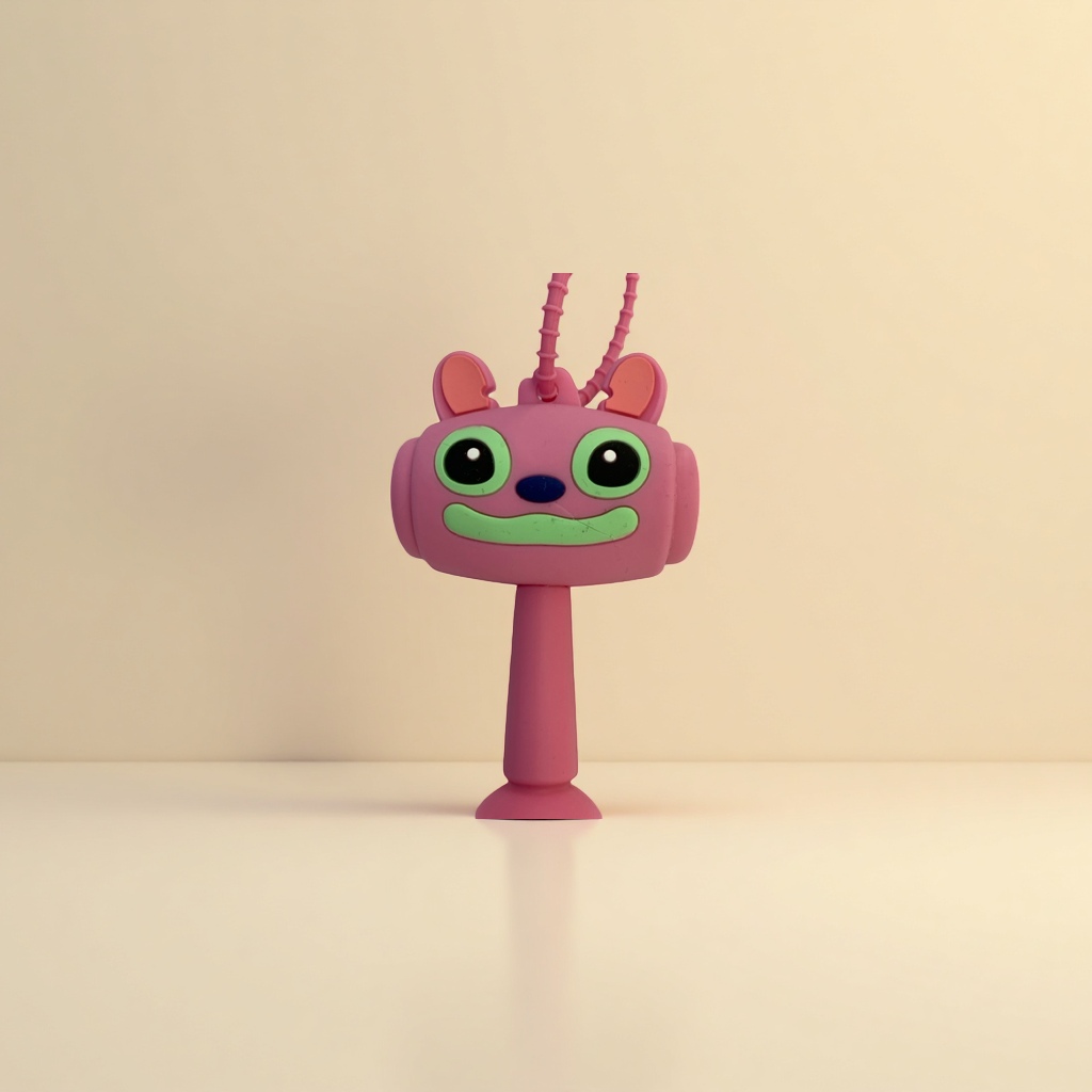 Pink cartoon pendants, cute plush keychains, car bags and decorative items details Picture