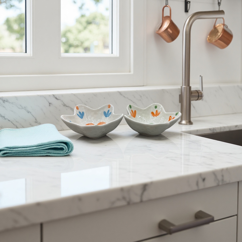 White star-shaped ceramic small bowls with colorful hand-painted flower patterns are household tableware Application Scenario