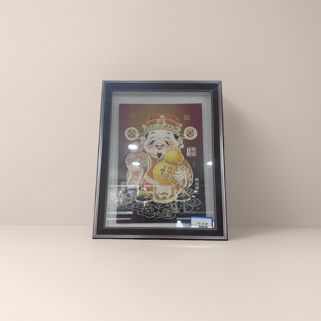 金色财神爷画像+细节图