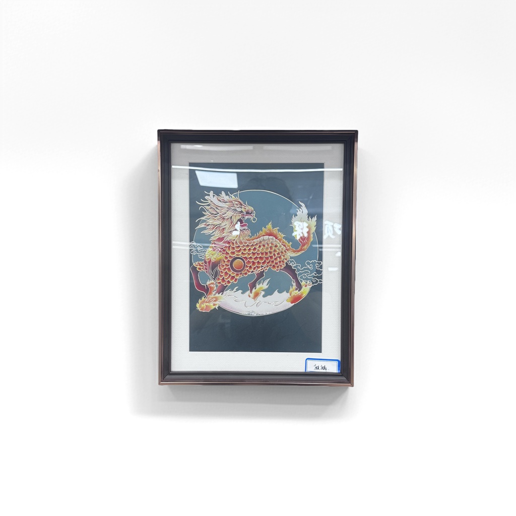 彩色龙纹中式装饰画 客厅卧室挂画 新中式风水壁画