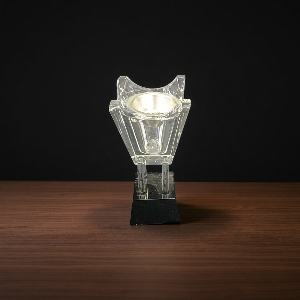 Transparent base crystal candlesticks, crystal handicrafts and ornaments, home decoration candlesticks, cross-border wholesale Specification image