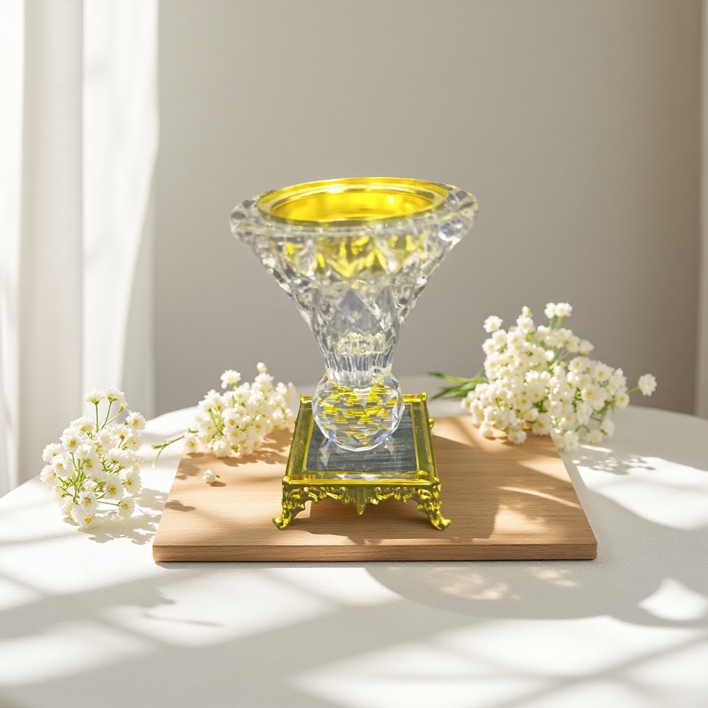 Transparent crystal incense burner, home aromatherapy decoration, tea room Zen decoration, high-transparency glass incense burner