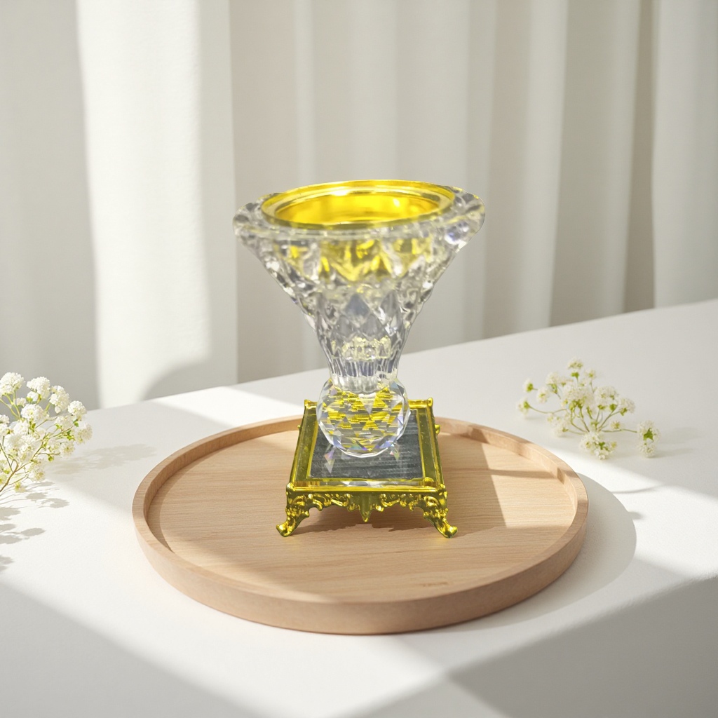 Transparent crystal incense burner, home aromatherapy decoration, tea room Zen decoration, high-transparency glass incense burner Specification image