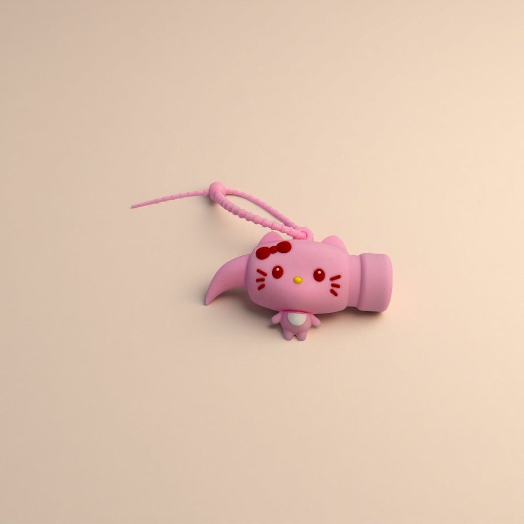 粉色凯蒂猫钥匙扣细节图