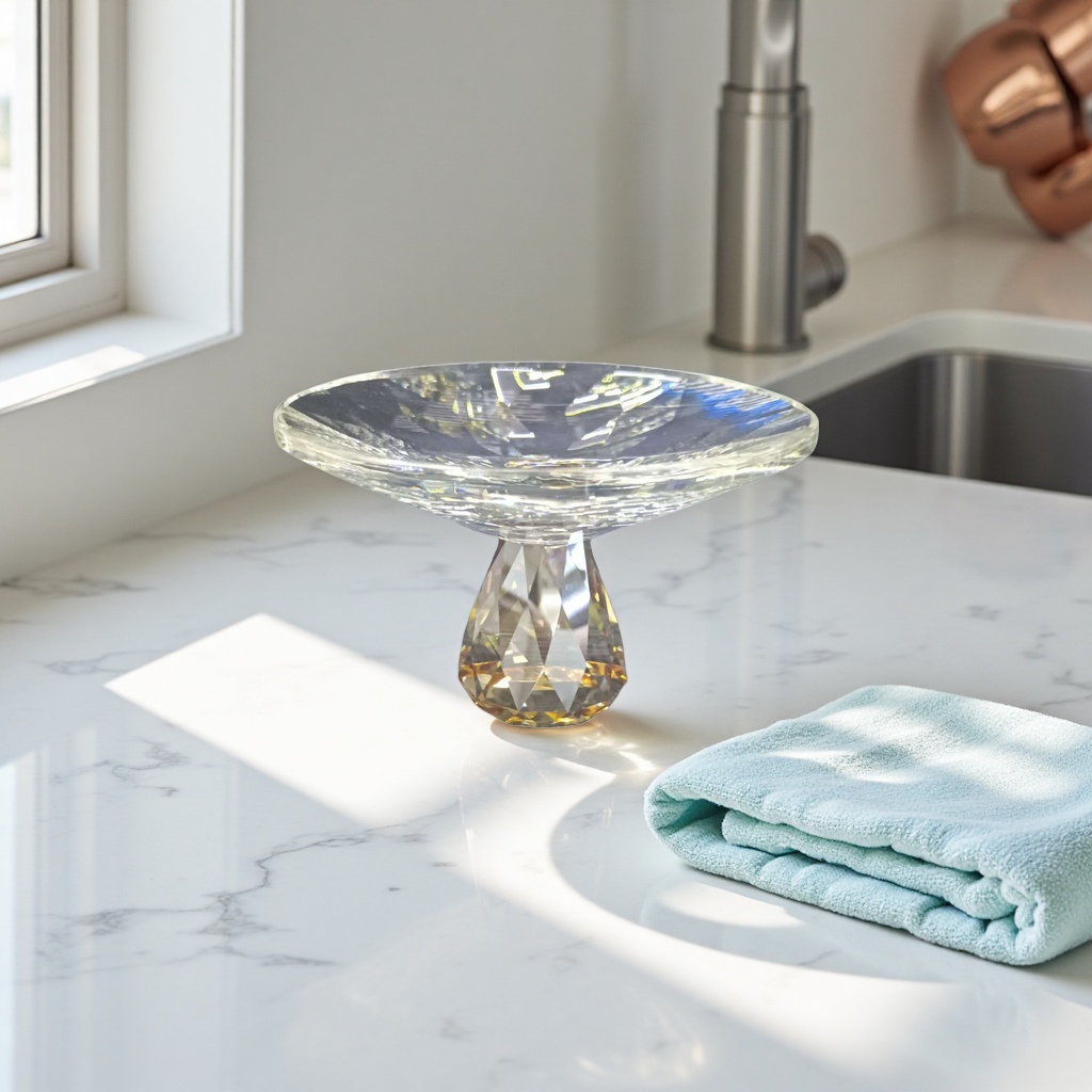 Transparent crystal base, crystal fruit plate, high-transparency display base, high-definition translucent handicrafts