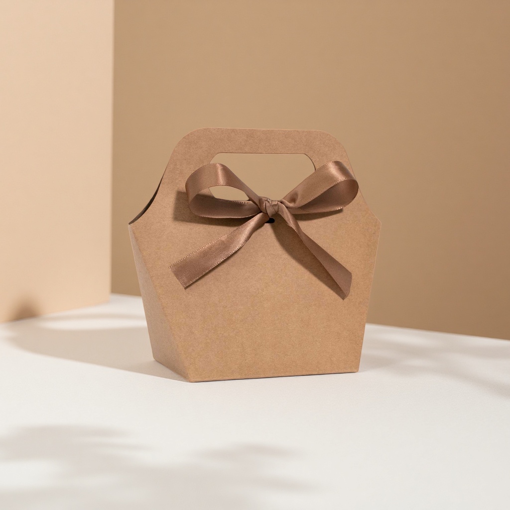 Black, brown and white hand-held gift box, simple and elegant gift packaging box, universal style Application Scenario