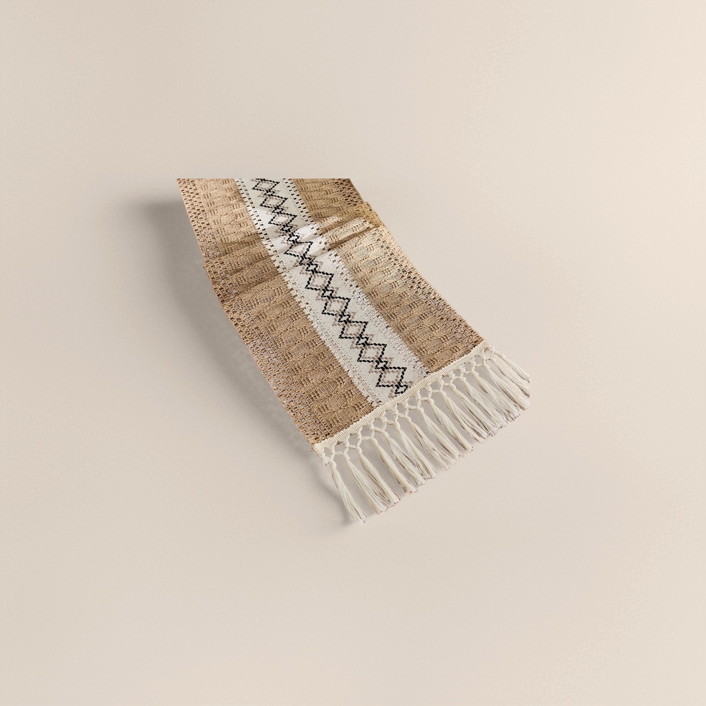 Beige tassel table flag, a Nordic minimalist living room dining table decoration fabric home item Application Scenario