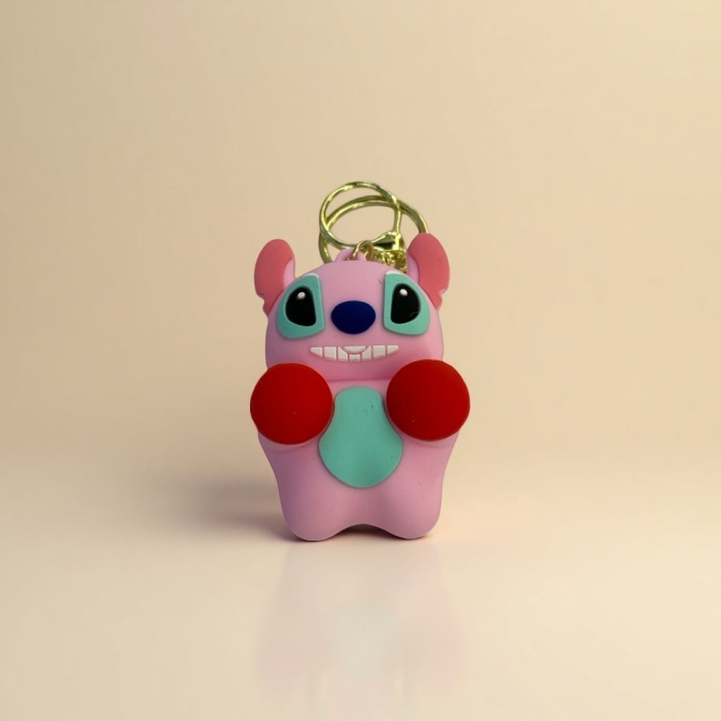 Pink stitch plush keychain, cute pendant, and adorable car bag accessory Application Scenario