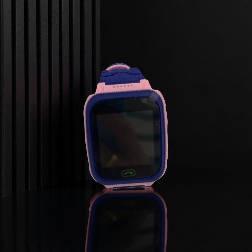 Pink frame, blue strap, children's smartwatch, positioning, waterproof, photo-taking and call details Picture