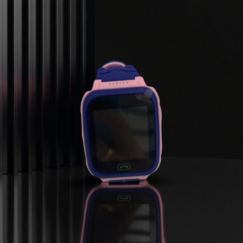 Pink frame, blue strap, children's smartwatch, positioning, waterproof, photo-taking and call