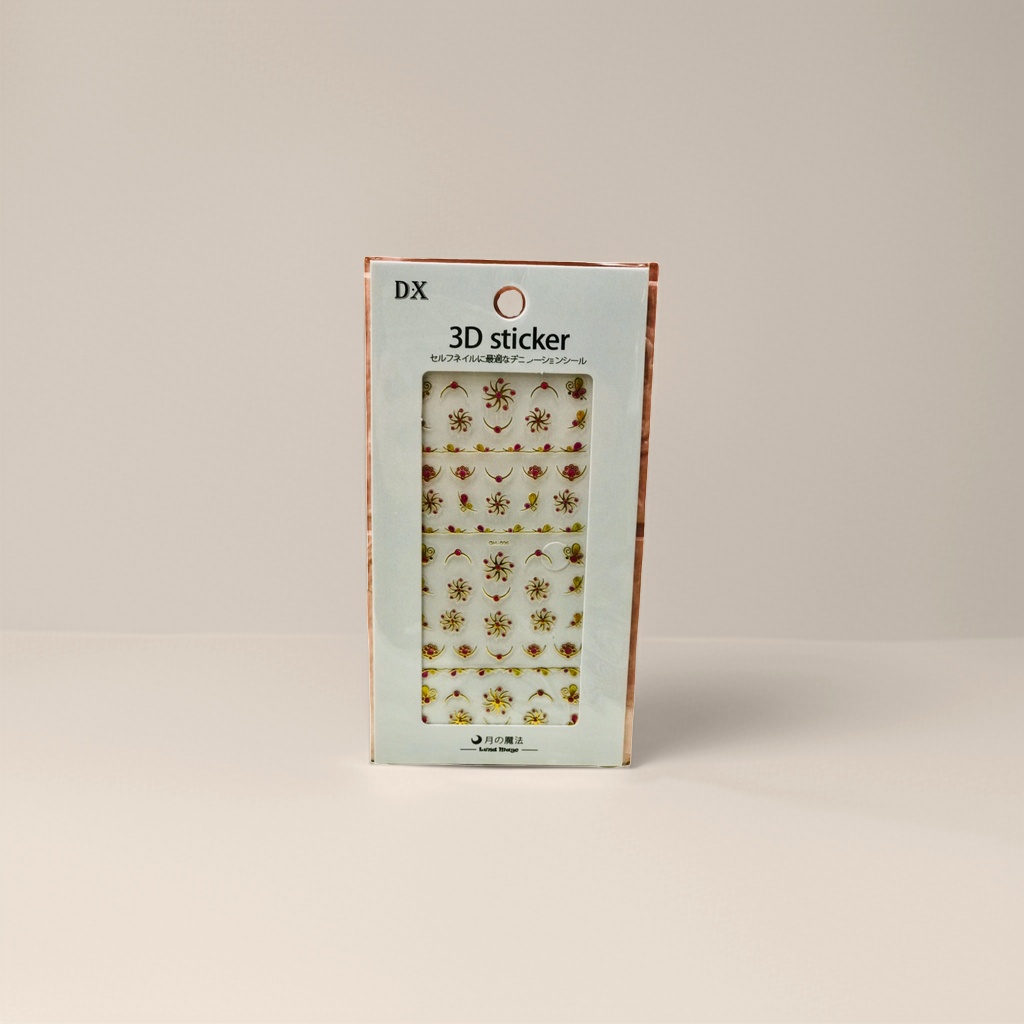 白色包装袋3D美甲贴纸时尚款可撕拉持久粘贴