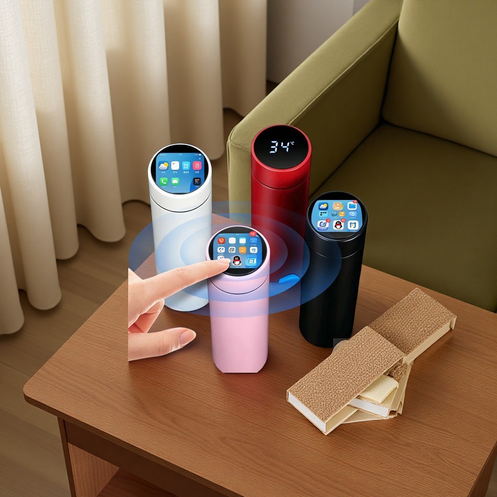 Color smart touch insulated cup, 316 stainless steel vacuum heat insulation, long-lasting heat preservation details Picture