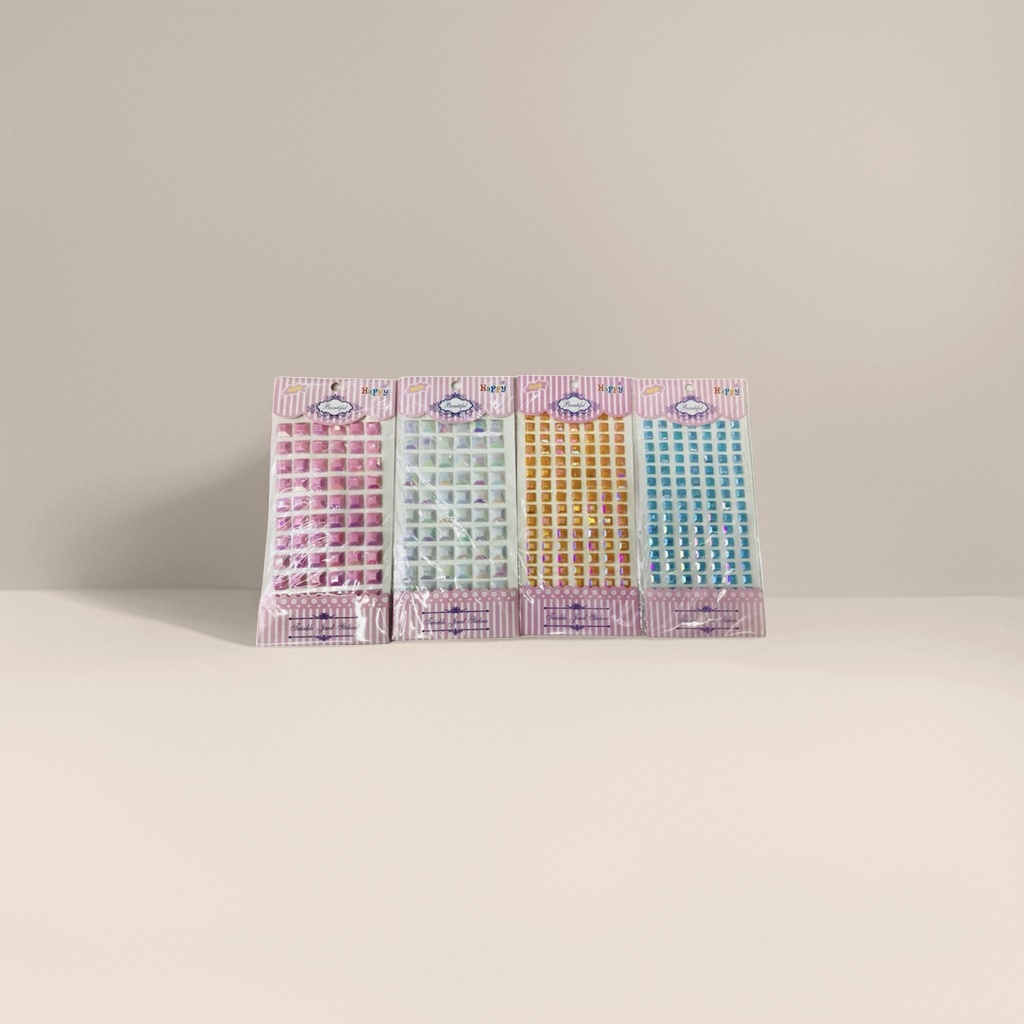 Twinkle Jewel粉色条纹包装彩色亮片贴纸四色套装Happy Beautiful