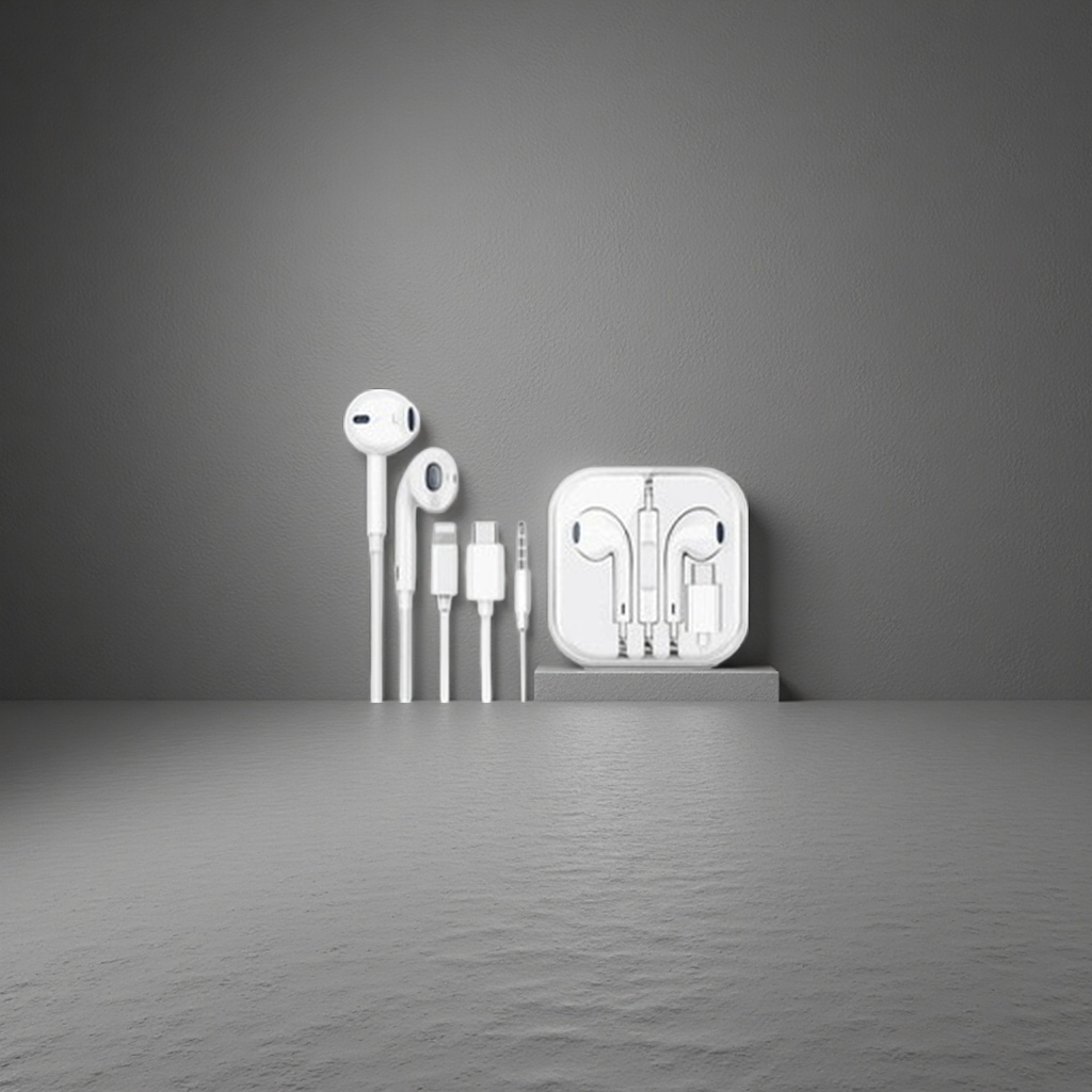White headphones + light and comfortable in-ear stereo music headphones with high-fidelity sound quality Specification image