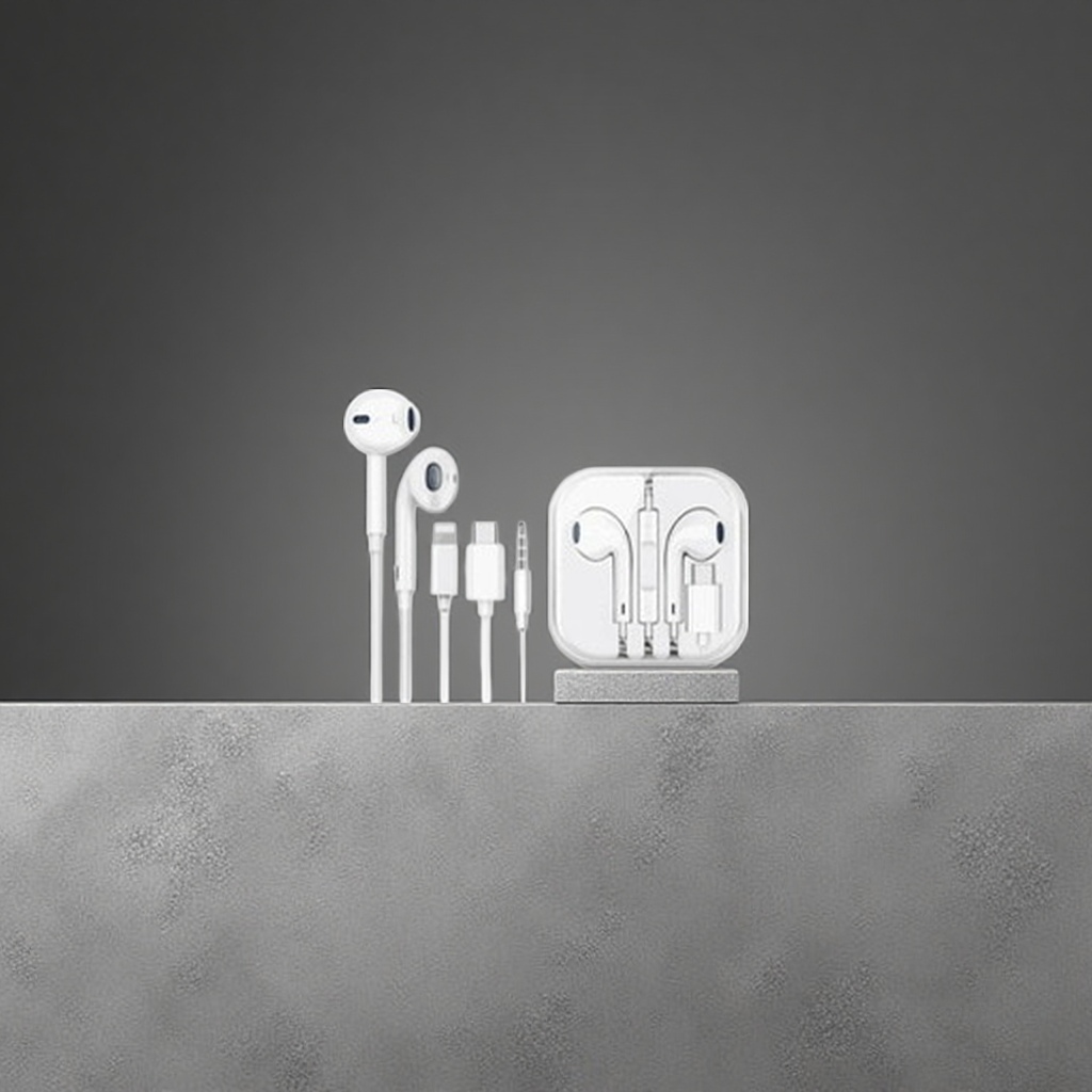 White headphones + light and comfortable in-ear stereo music headphones with high-fidelity sound quality Application Scenario