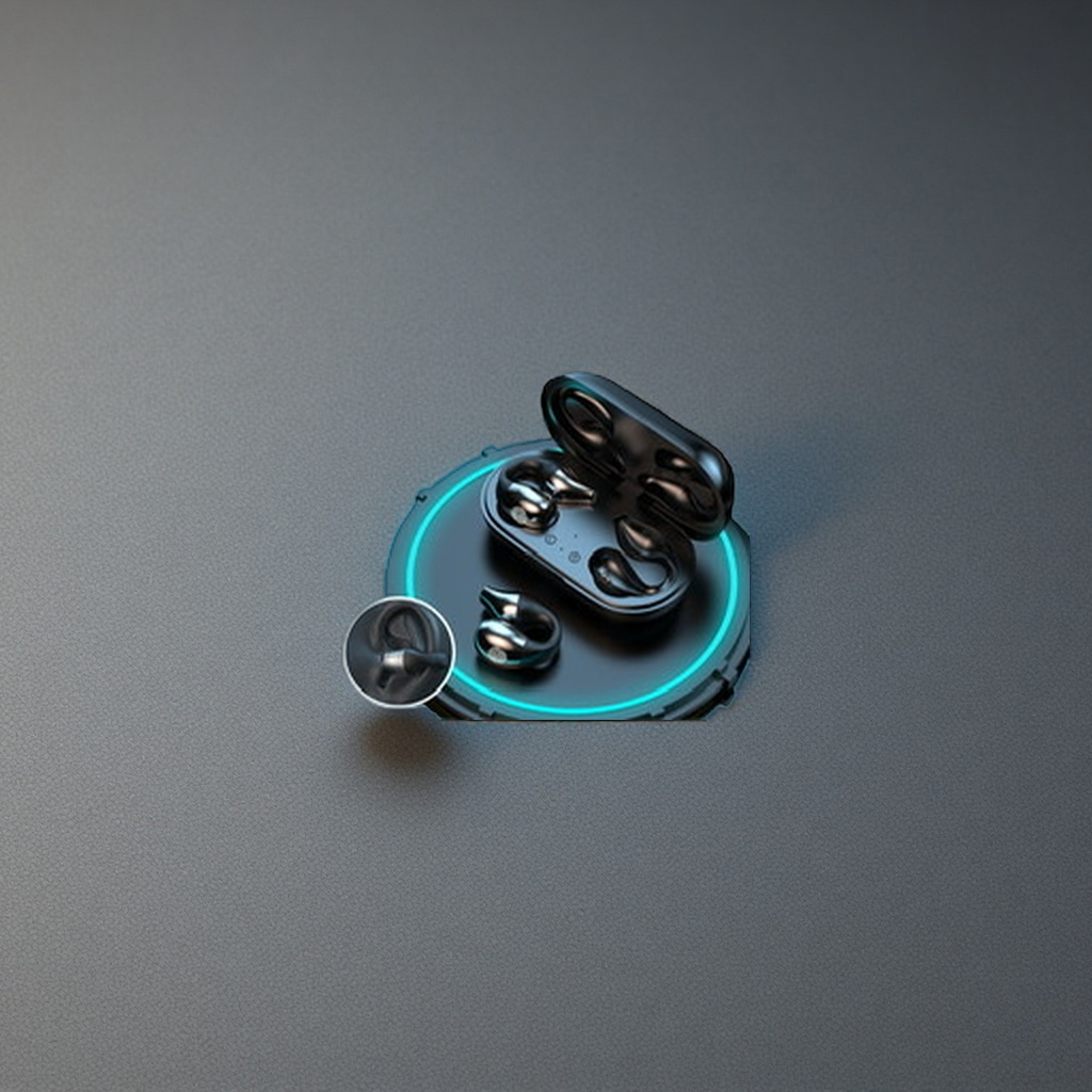 Black wireless earphones, Bluetooth 5.3 noise-cancelling sports in-ear long-lasting charging case Application Scenario