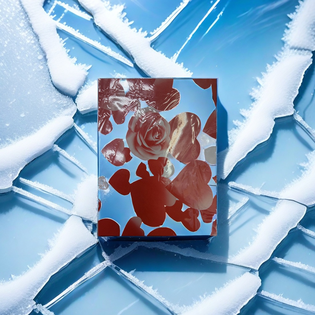 Red heart-shaped rose pattern wrapping paper 30cmx40cm solid color flexible handcrafted packaging material Specification image