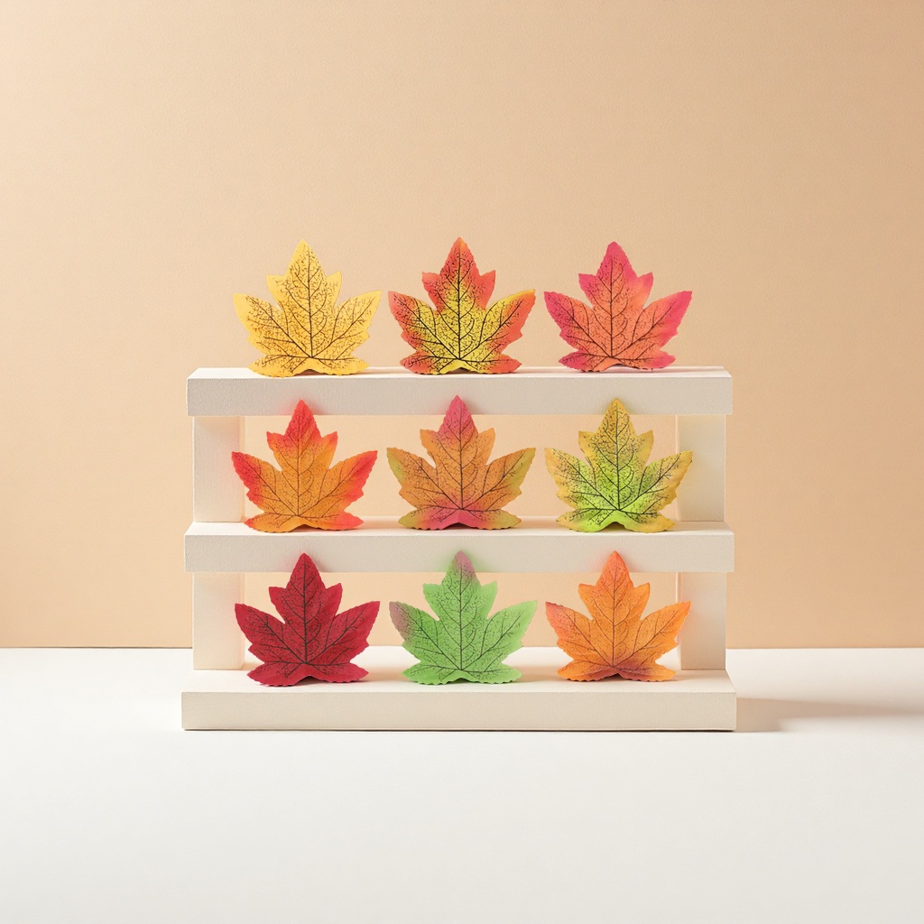 彩色枫叶装饰品仿真落叶墙贴家居秋日氛围摆件