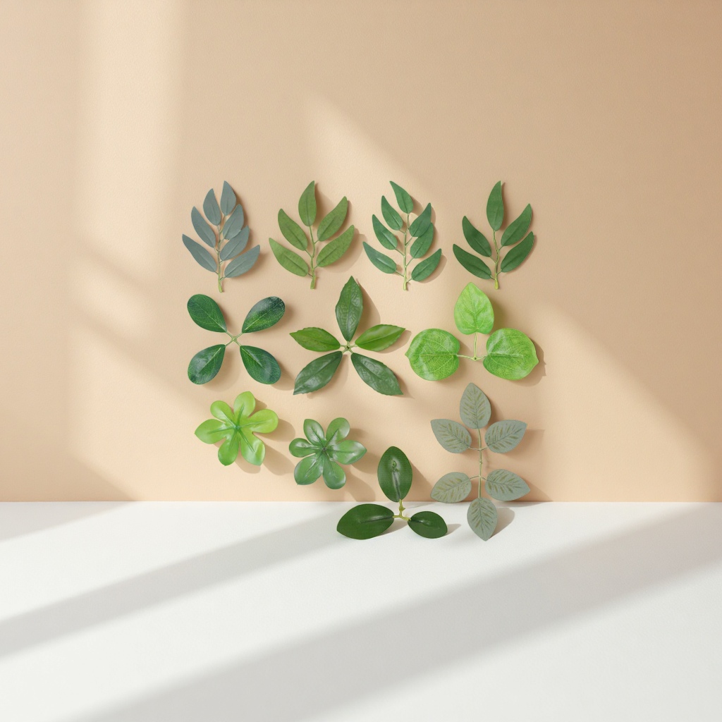 绿色仿真树叶组合 装饰用仿真植物墙饰室内绿植摆件