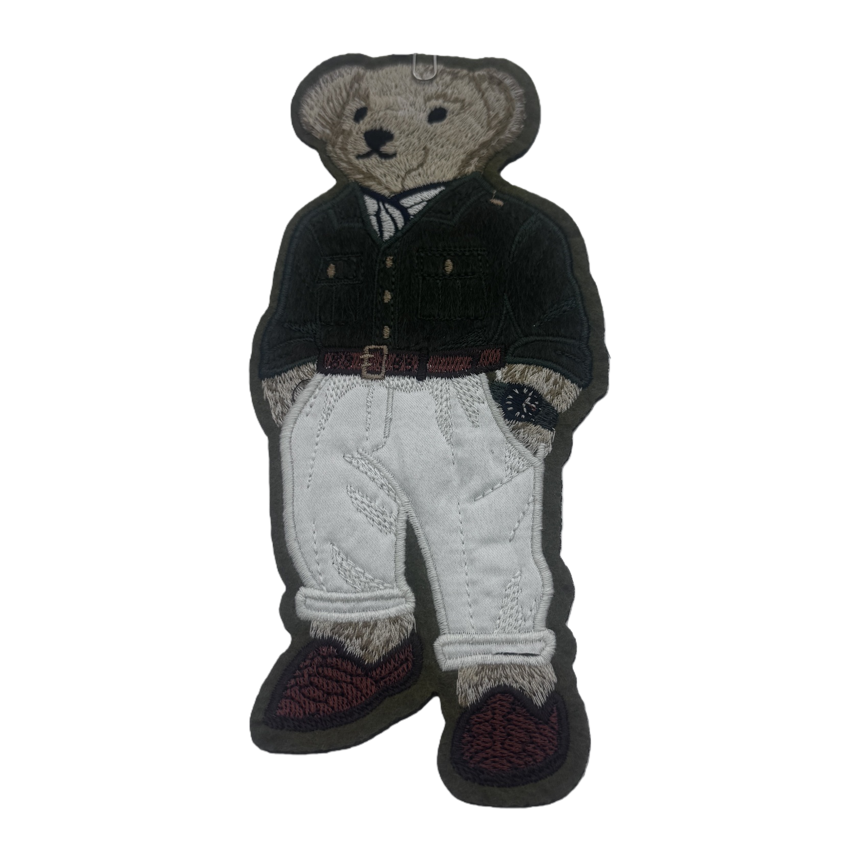 E&E厂家直销绿色外套 米色熊形刺绣贴片 休闲百搭轻薄春秋季上衣 Item Picture