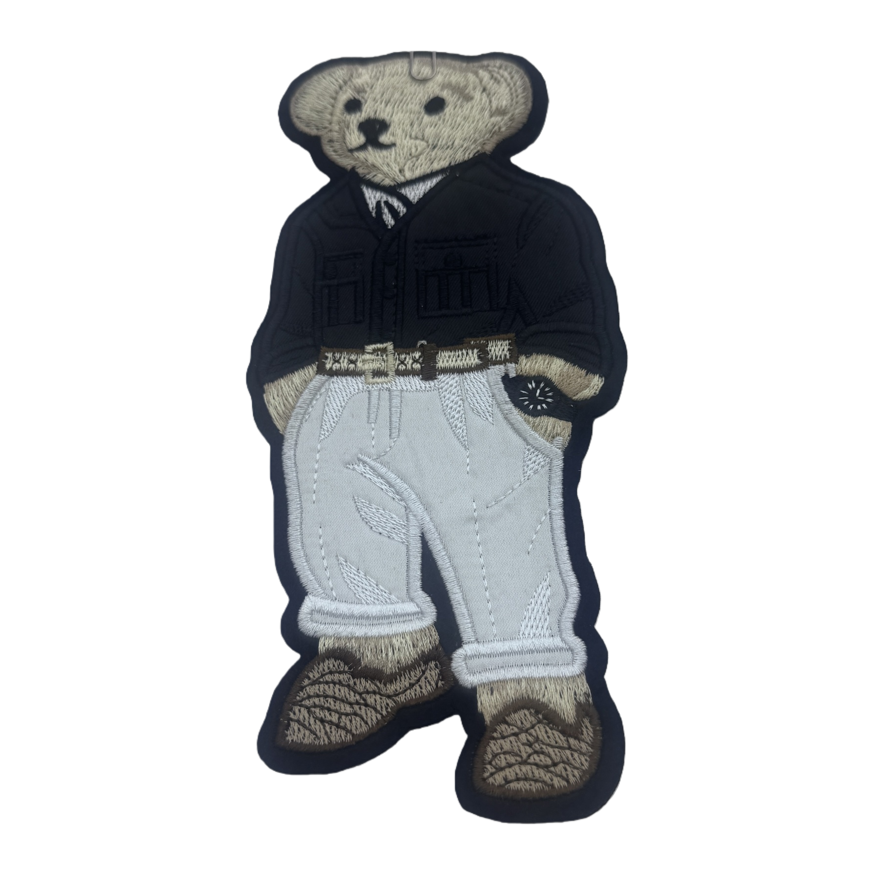 Embroidered teddy bear plush toy, cute pillow, fabric handmade adorable pet gift Item Picture