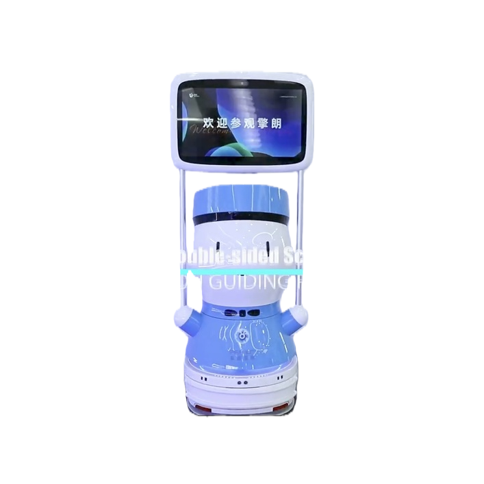 Blue and white double-sided screen tour guide robot Item Picture