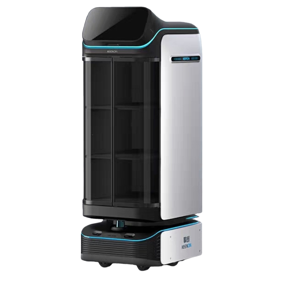 The intelligent closed food delivery robot can automatically open and close the door and has a built-in disinfection function Item Picture