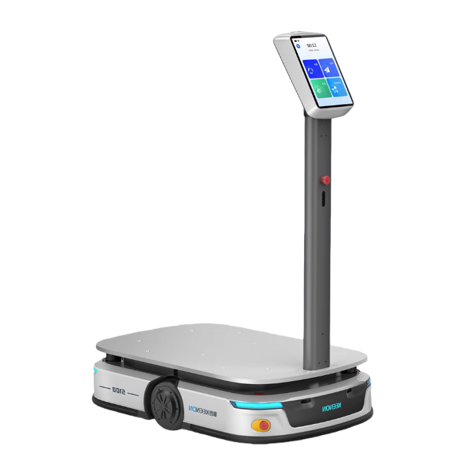 Silver-gray robot column with screen loading platform Item Picture