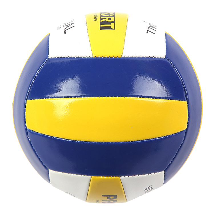 A professional volleyball training and competition ball with blue, yellow and white stripes Item Picture