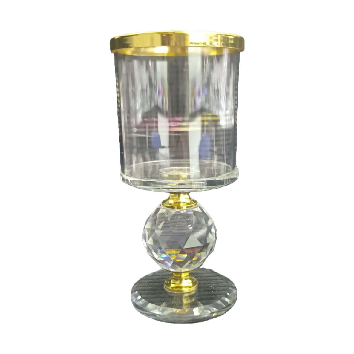 透明玻璃烛台金色装饰简约现代家居摆件 Item Picture