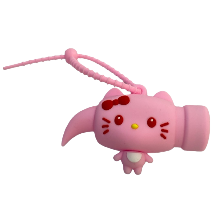 粉色凯蒂猫钥匙扣白底实物图