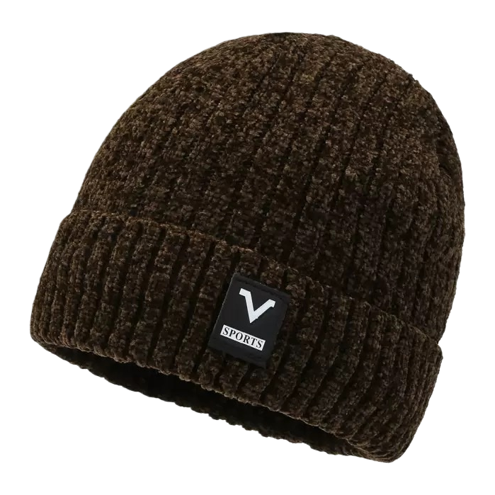 A dark brown pure wool knitted cap is a must-have for warm, slimming and face-enhancing autumn and winter Item Picture