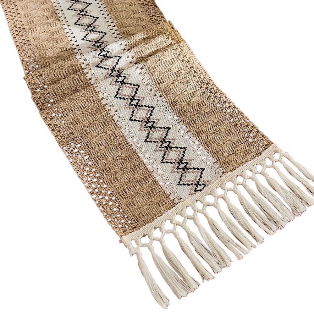 Beige tassel table flag, a Nordic minimalist living room dining table decoration fabric home item Item Picture