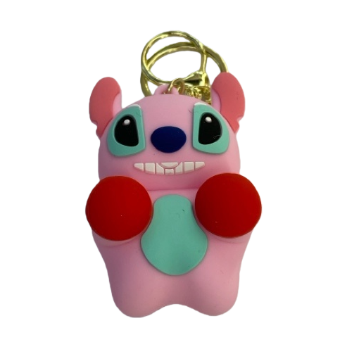 Pink stitch plush keychain, cute pendant, and adorable car bag accessory Item Picture