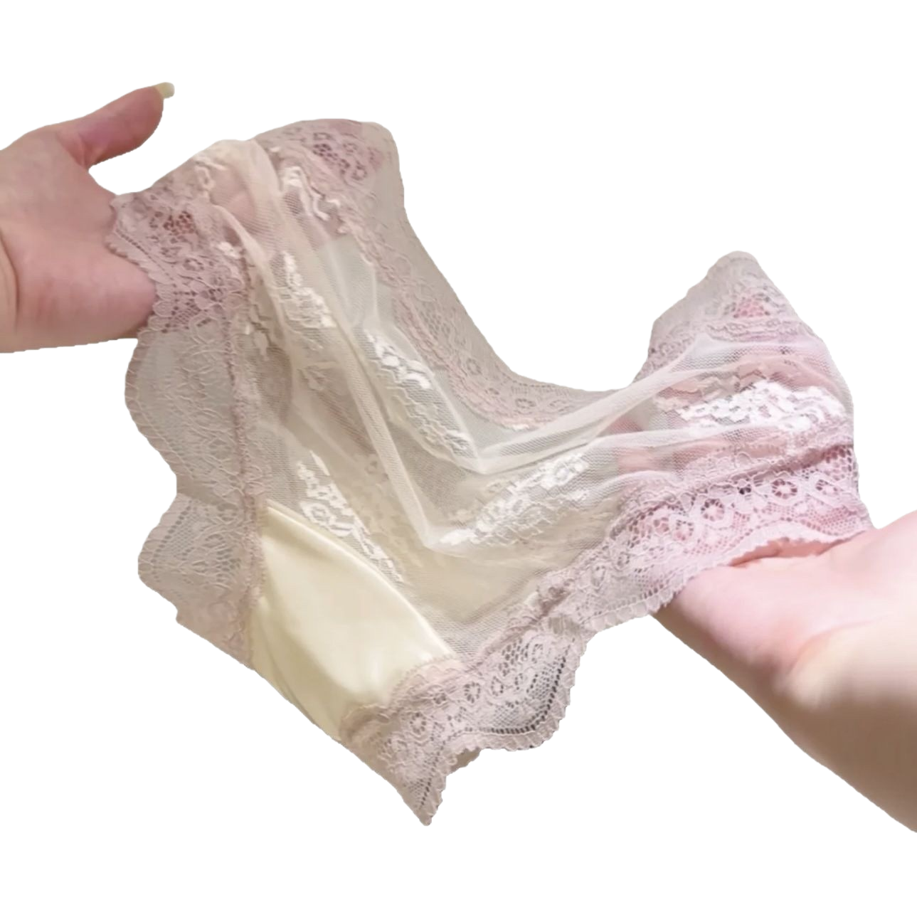 Pink lace women's underwear, pure cotton, breathable, comfortable, seamless, low waist Item Picture
