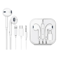 White headphones + light and comfortable in-ear stereo music headphones with high-fidelity sound quality Item Picture